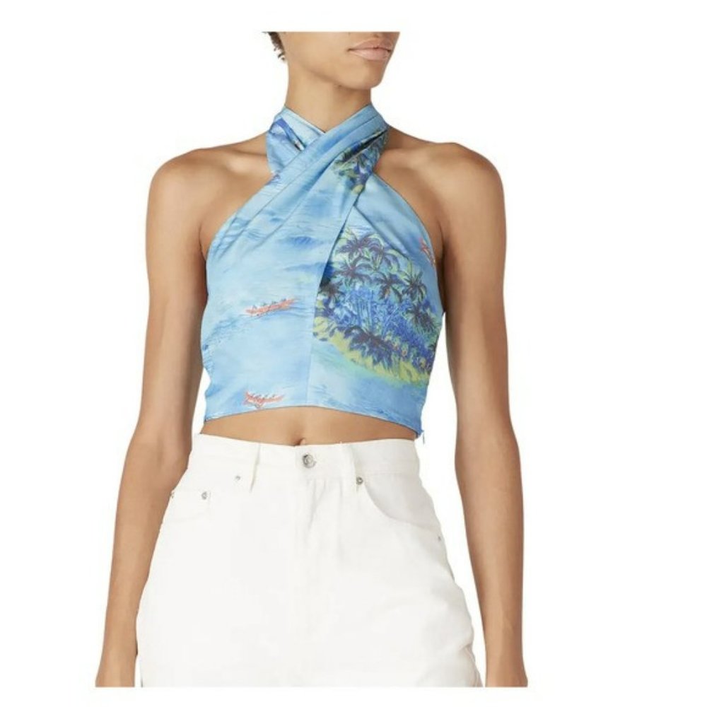 Staud Kai Top | Blue Island Print